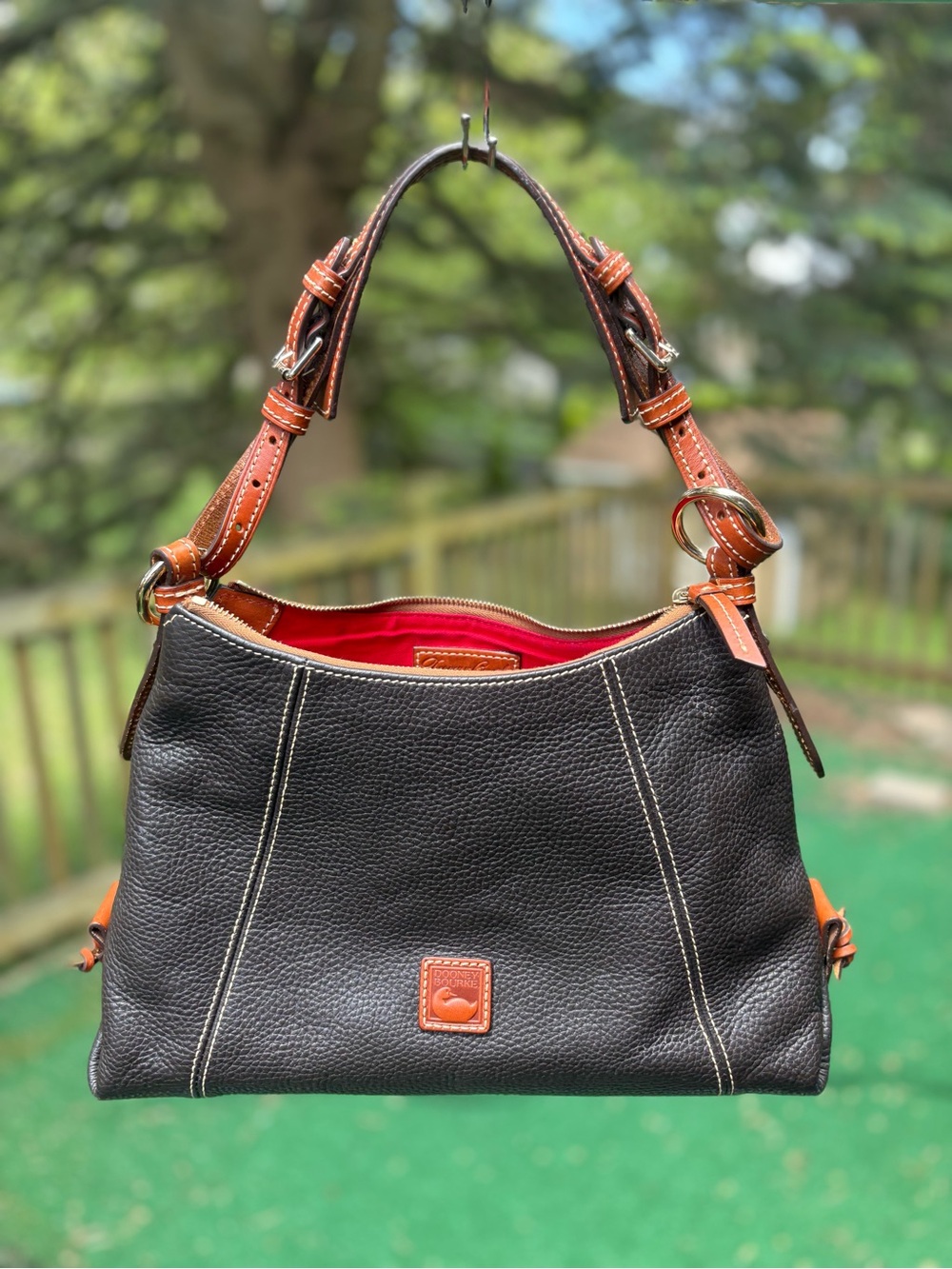 Price firm - Dooney And Bourke Hobo Purse Shoulder Bag Dark Brown Black